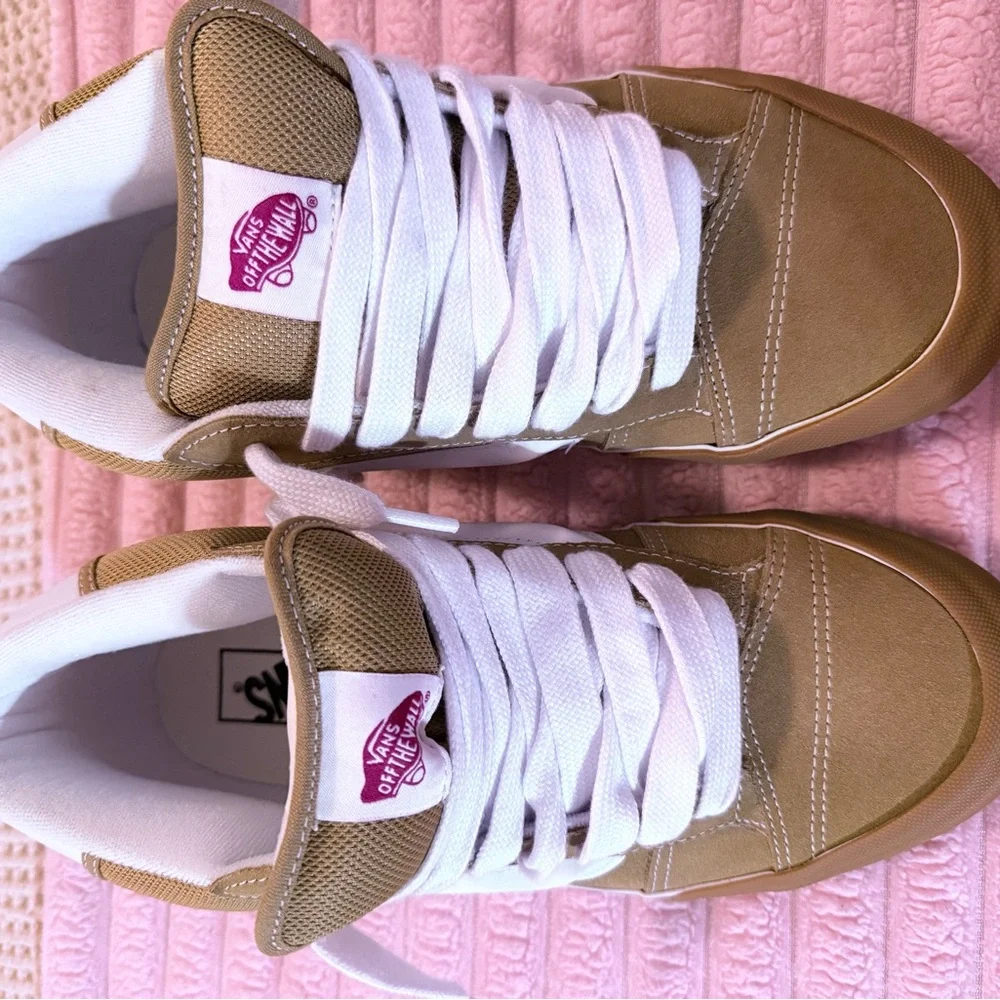 Vans Olive and White Men's Sneakers - Picture 2 of 4